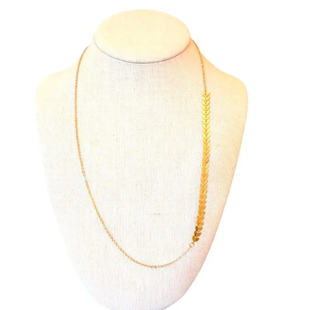 Delicate Gold Tone Leaf Necklace